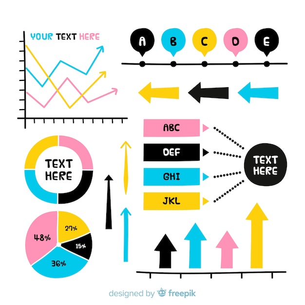 Vettore gratuito raccolta di elementi infografici