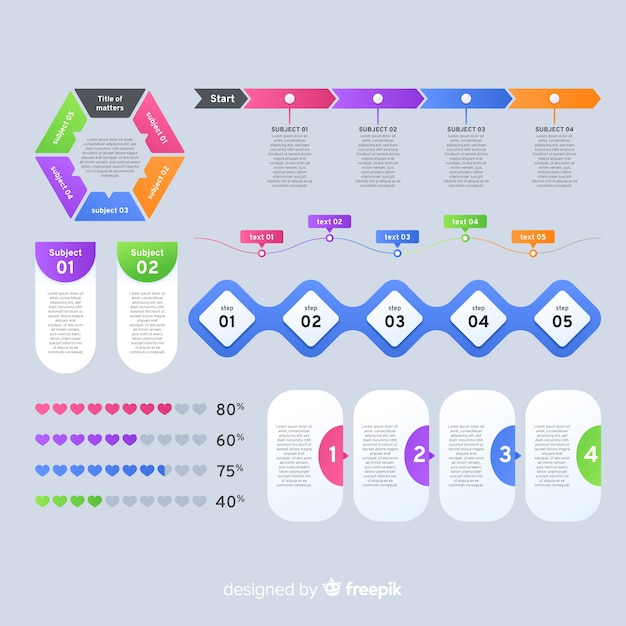 Raccolta di elementi infografici