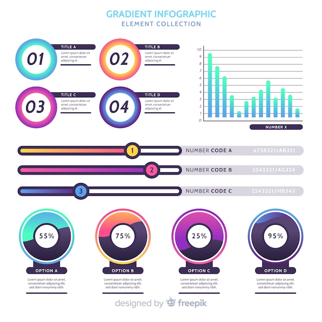 Vettore gratuito raccolta di elementi infografici