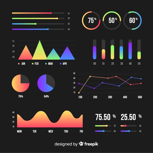 Vettore gratuito raccolta di elementi infografici