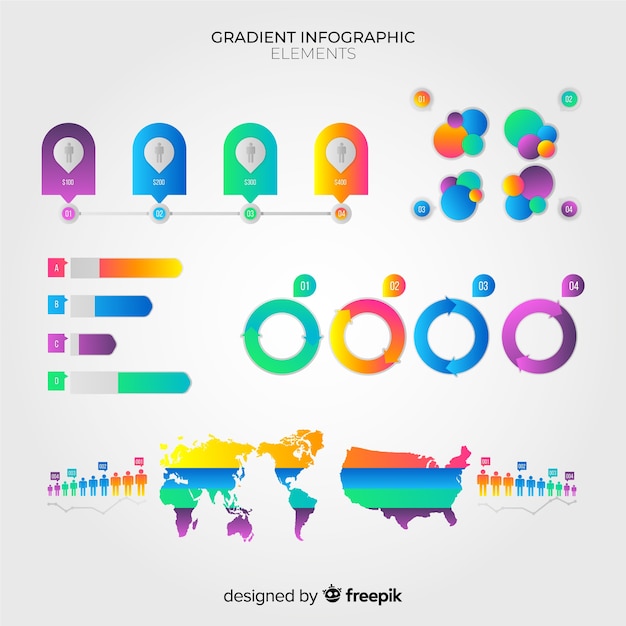 Vettore gratuito raccolta di elementi infografici