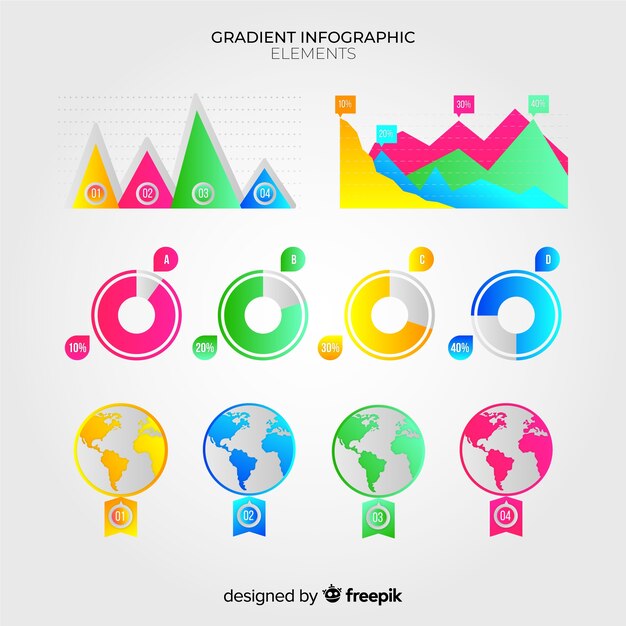 Vettore gratuito raccolta di elementi infografici