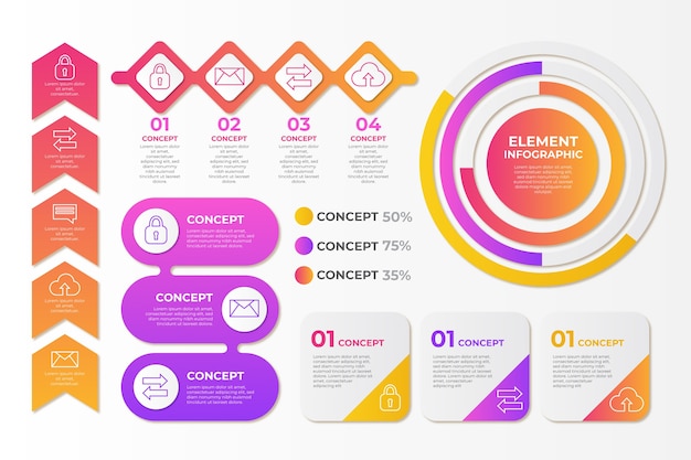 Vettore gratuito collezione di elementi infografici