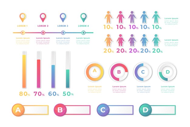 Vettore gratuito collezione di elementi infografici