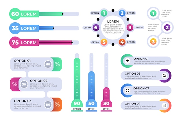 무료 벡터 infographic 요소 컬렉션