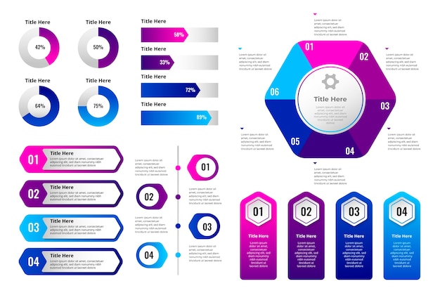 Vettore gratuito collezione di elementi infografici