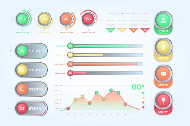 Vettore gratuito collezione di elementi infografici