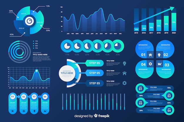 Vettore gratuito raccolta di elementi infografici