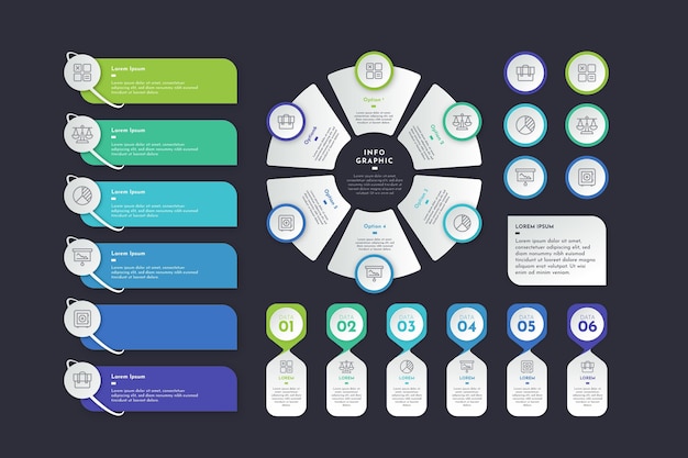 Raccolta di elementi infografici