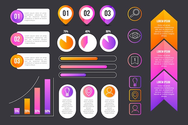 Free Vector Infographic element information collection Free Vector Infographic element information collection