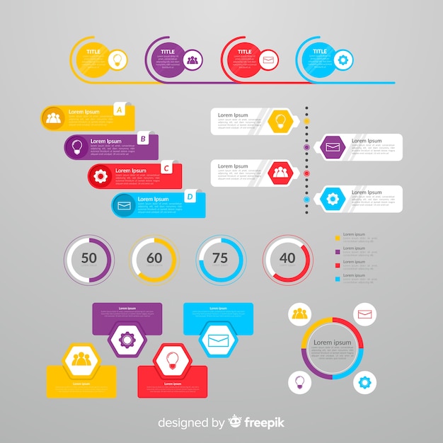 Infographic element set in flat design