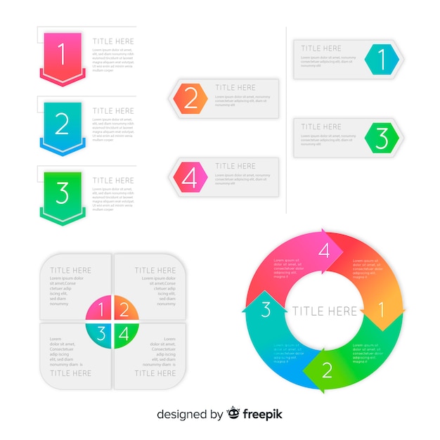 평면 스타일의 Infographic 요소 컬렉션