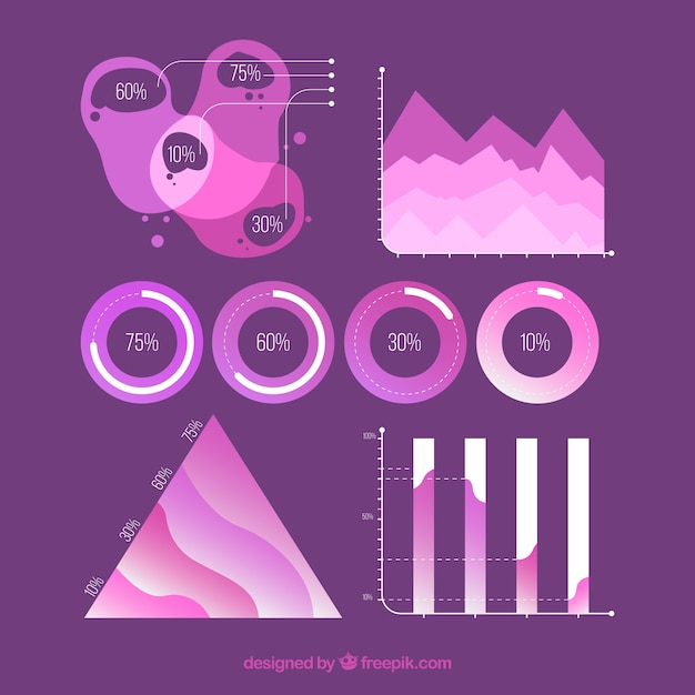 무료 벡터 평면 스타일의 infographic 요소 컬렉션