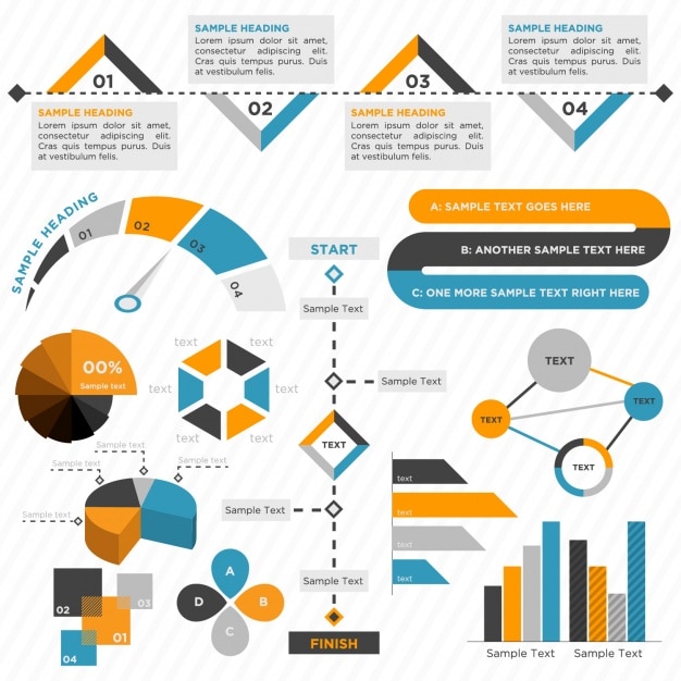 Free vector infographic elements collection