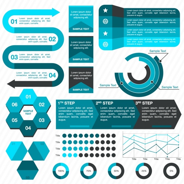 Бесплатное векторное изображение Коллекция инфографики элементы