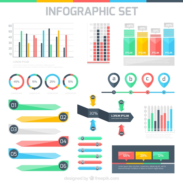 무료 벡터 infographic 요소 컬렉션