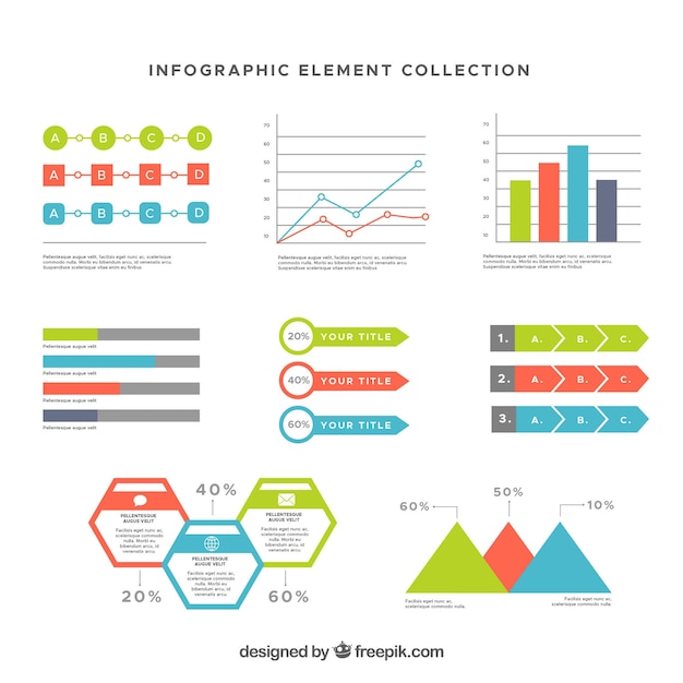 Инфографические элементы в плоском дизайне