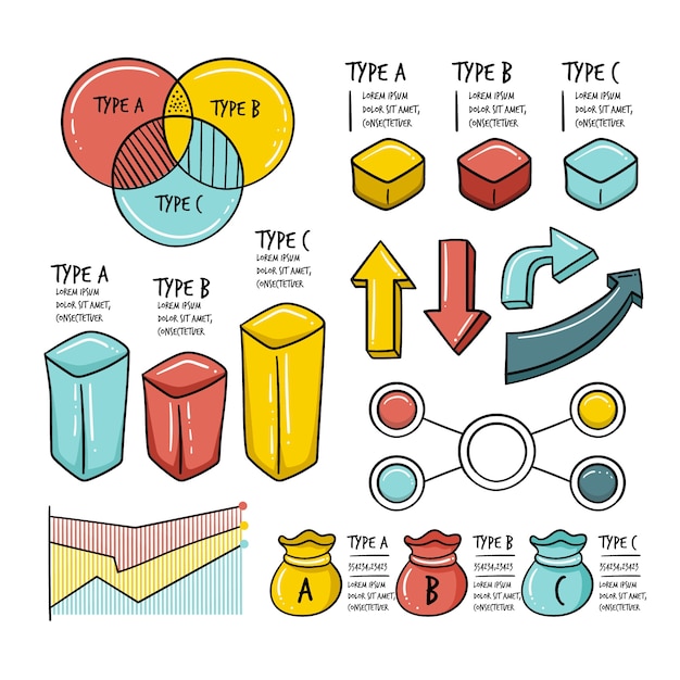 Free vector infographic elements in hand drawn