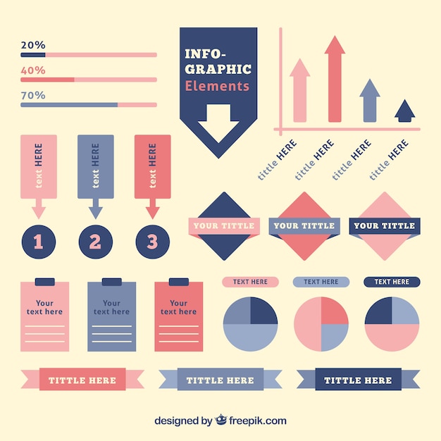 무료 벡터 파스텔 색상의 infographic 요소