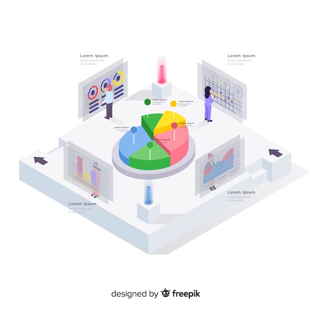 Free vector infographic elements in isometric style