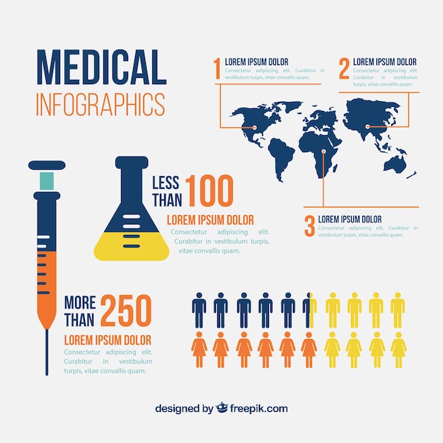 Free vector infographic elements of medicine