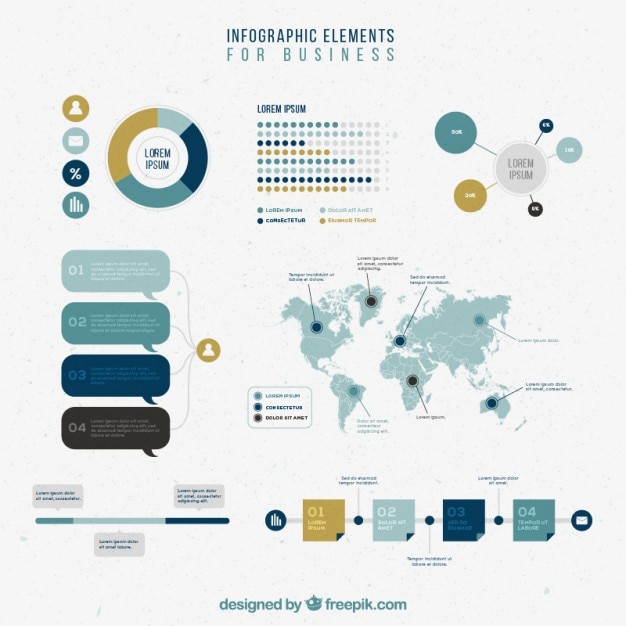 Vettore gratuito elementi infographic impostato per il commercio