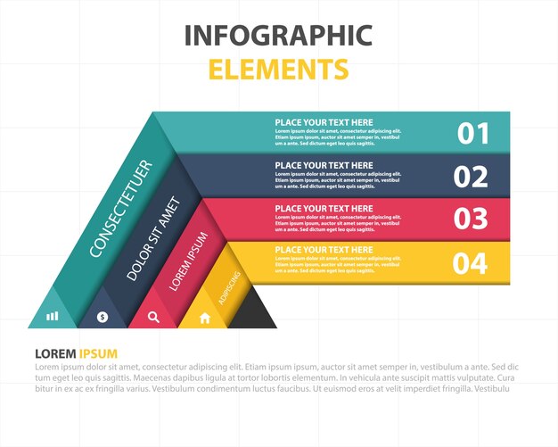 Infographic elements template with colorful triangular shape