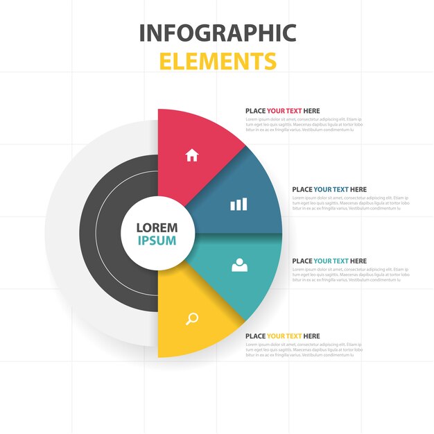 Цветной абстрактный круг бизнес-инфографический шаблон
