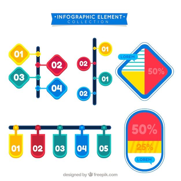 Free vector infographic elements with colorful style