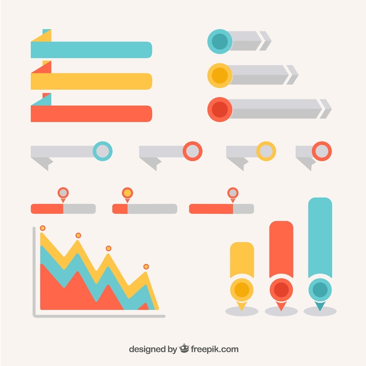 Free Vector infographic elements with flat design