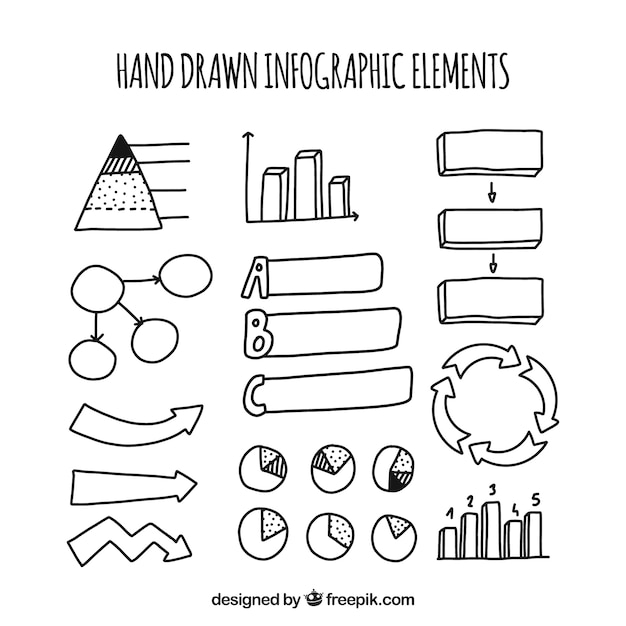 Infographic elements with hand drawn style