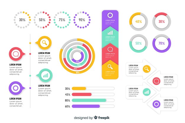 Infographic 평면 요소 colelction