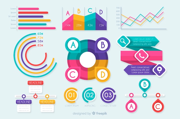 Infographic flat element set