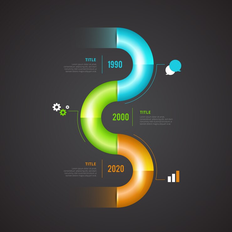 Free Vector infographic glossy realistic timeline