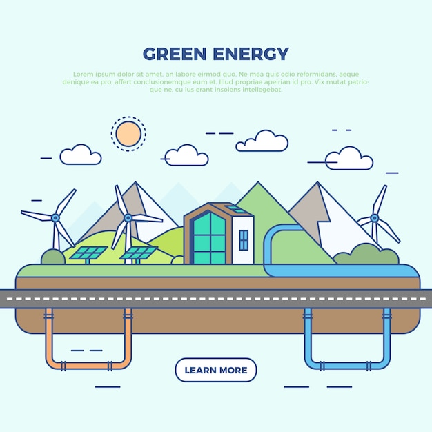 Infographic green energy illustration