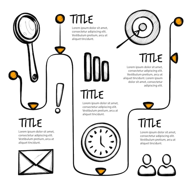 Infographic hand drawn timeline