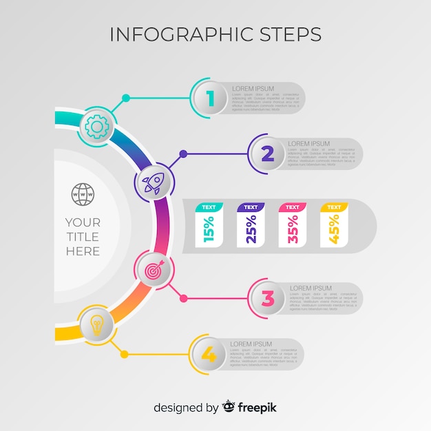 Шаблон этапов инфографики