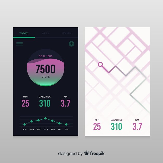 모바일 실행 앱용 Infographic