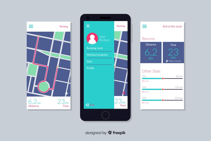 Free Vector infographic for mobile running app