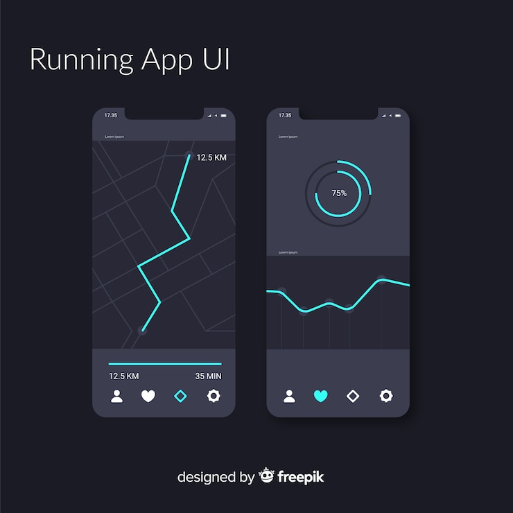 Free Vector infographic for mobile running app