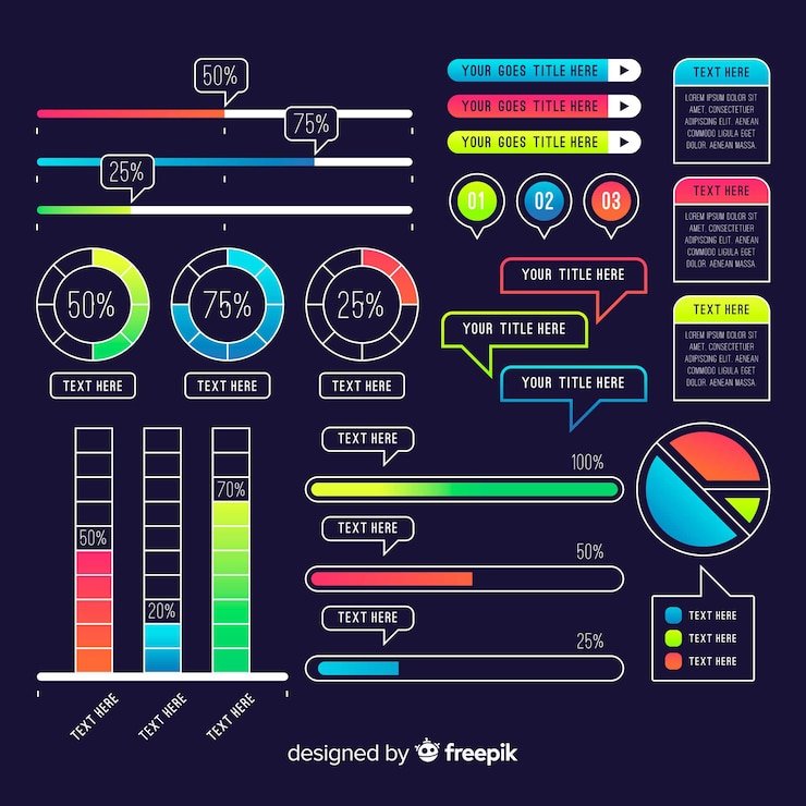 Free Vector infographic modern elements collection