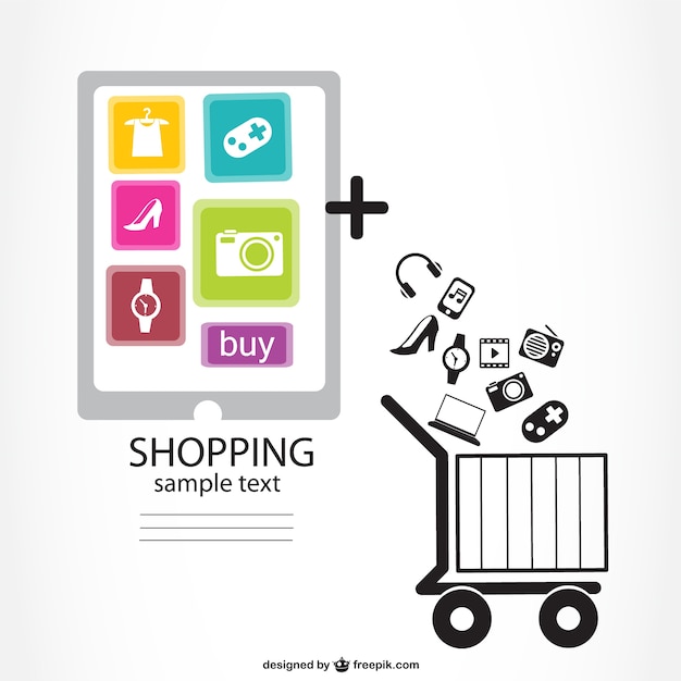 Free vector infographic online shopping design