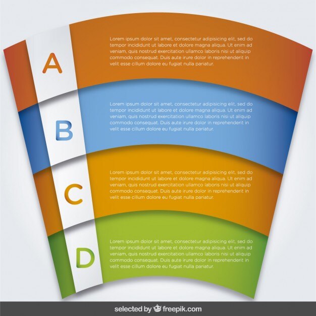 Vettore gratuito infografica modello di opzioni in forma curva