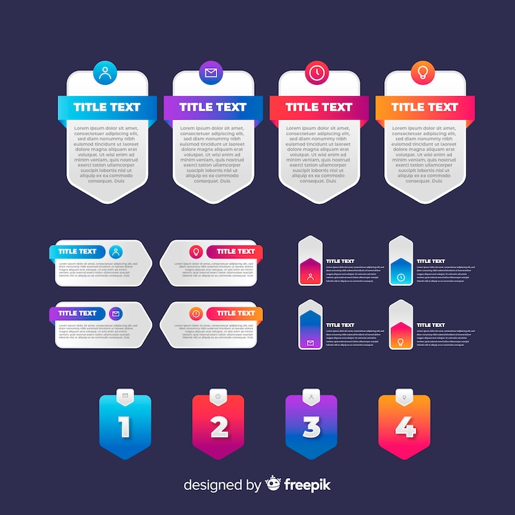 Free Vector infographic pack of elements in gradient style