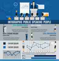 Free vector infographic  public people speaking from podium