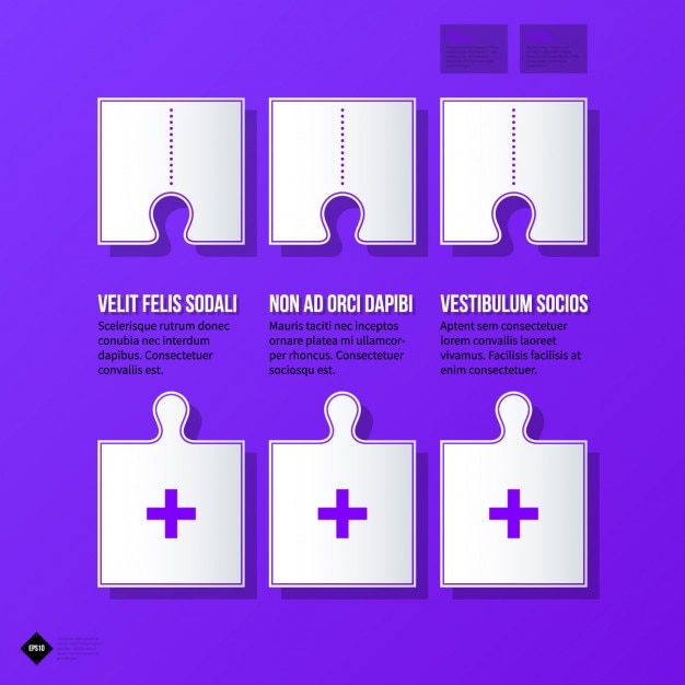 Vettore gratuito infografica puzzle template