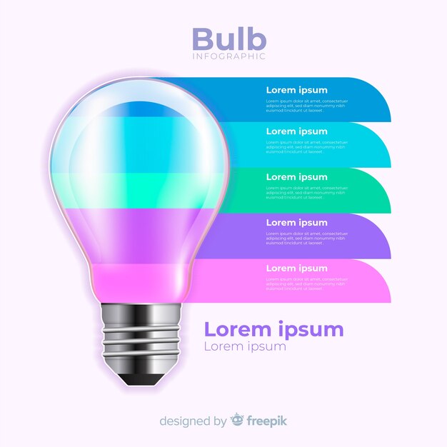 Infographic realistic  light bulb background