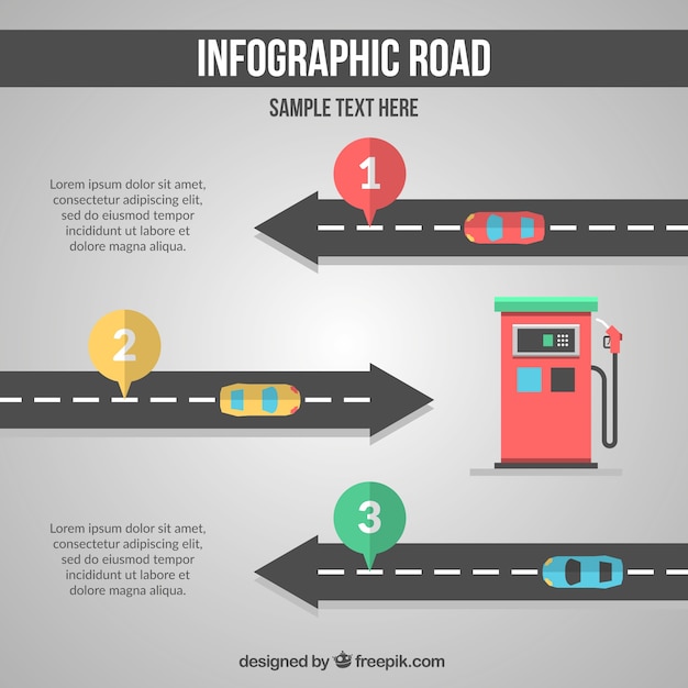 Vettore gratuito strada infografica in design piatto