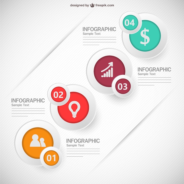Free Vector Infographic showing different steps for vector templates