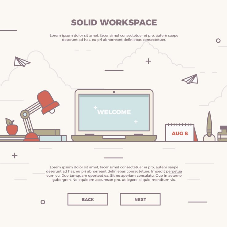 Free Vector infographic solid workspace illustration